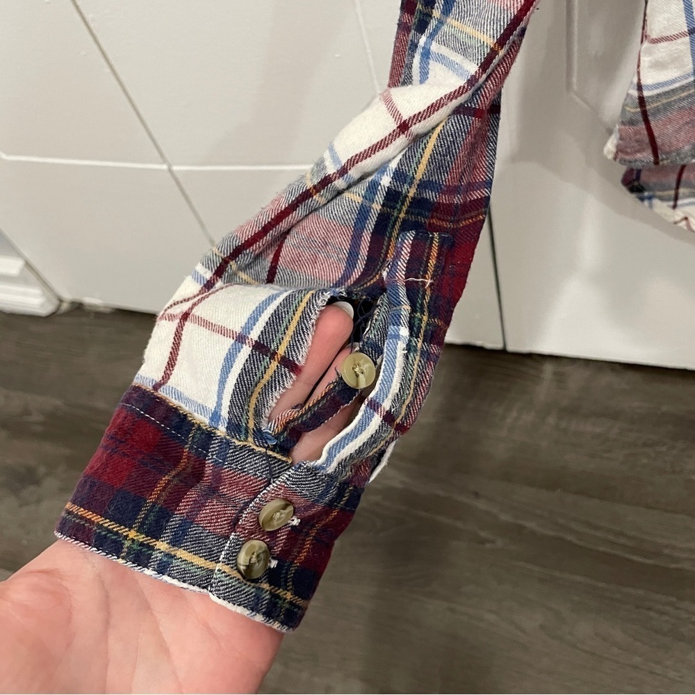 Miami Red and White Plaid Button Down Flannel - Picture 4 of 11